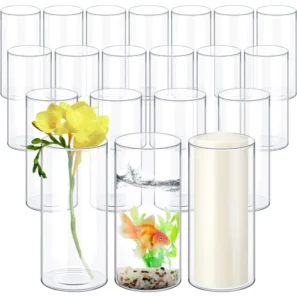 20 Pack Clear Glass Cylinder Vases Bulk Cylinder Flower Vases for Holiday Decorations (4 x 10 Inch) Freight free