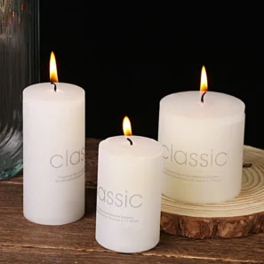 Classic European Ivory White Large Cylindrical Candle Smokeless and Tasteless Romantic Wedding Hotel Decorative Pole Wax