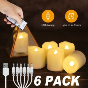 LED Flickering Flameless Candles With Rechargeable Timer Remote electric Warm Tea lights Lamp For Home Decorative Candle Wedding